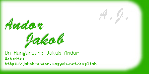 andor jakob business card